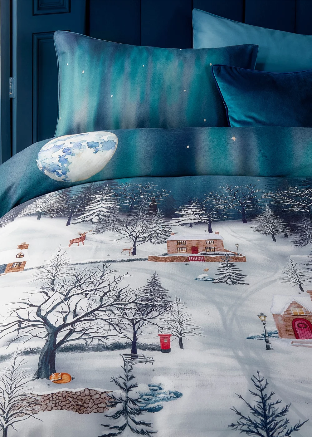 Paoletti Starlight 100% Cotton Midnight Blue Duvet Set - Single Image 2
