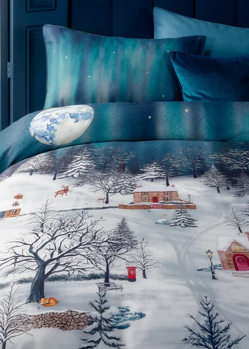 Paoletti Starlight 100% Cotton Midnight Blue Duvet Set - Single Image 2