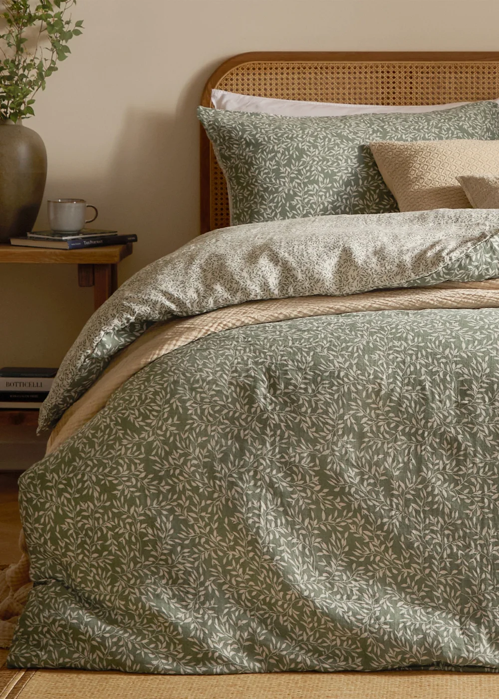 Yard Perrie Leaf Muslin 100% Cotton Forest Green Duvet Set - Single Image 5