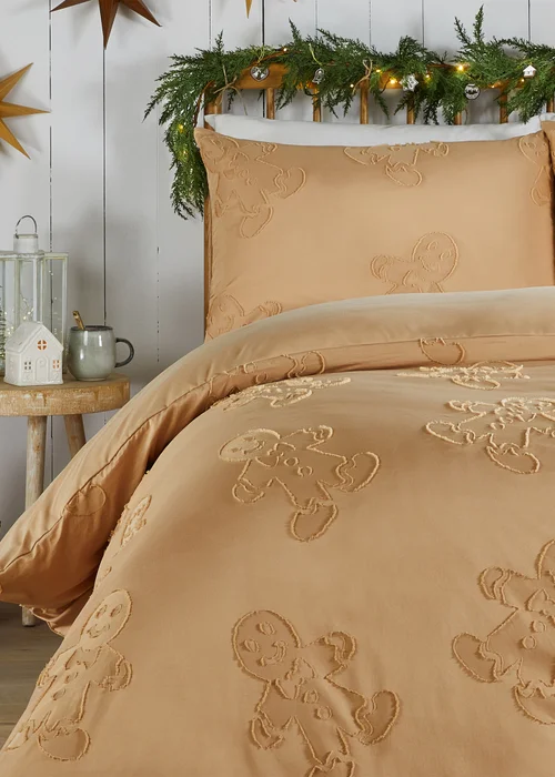 Duvet Day Gingerbread Tufted Soft Touch Ginger Duvet Set - Single Image 3