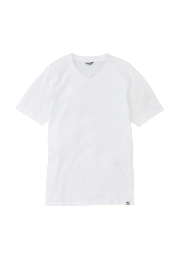 Cotton Traders White V-Neck T-Shirt