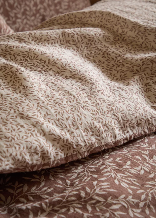 Yard Perrie Leaf Muslin 100% Cotton Cinnamon Duvet Set - Single Image 5