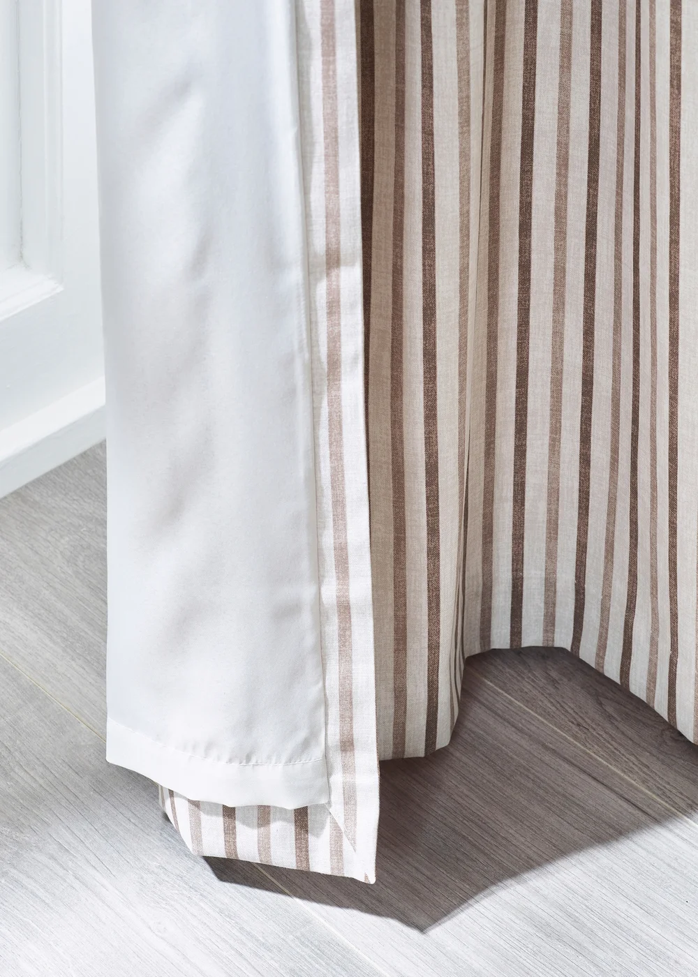 Catherine Lansfield Logan Stripe Lined Eyelet Curtains Natural - 66W X 72D (168x183cm) Image 4