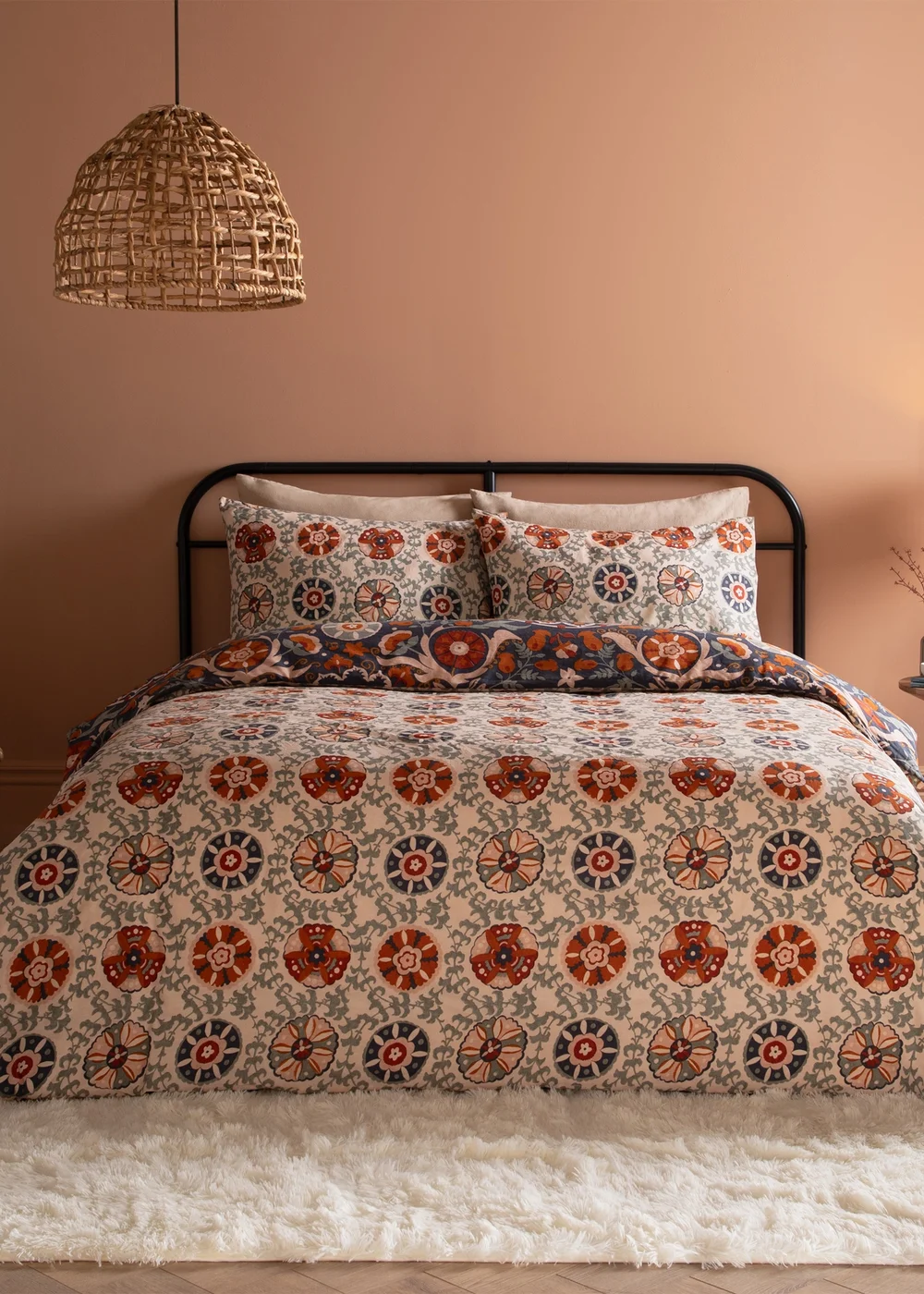 Furn Kinfolk Printed Reversible Denim Blue Duvet Set - Single Image 2