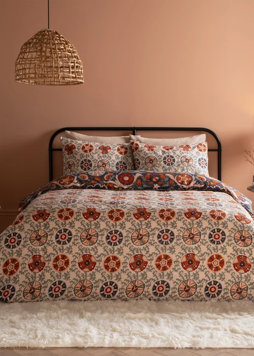 Furn Kinfolk Printed Reversible Denim Blue Duvet Set - Single Image 2