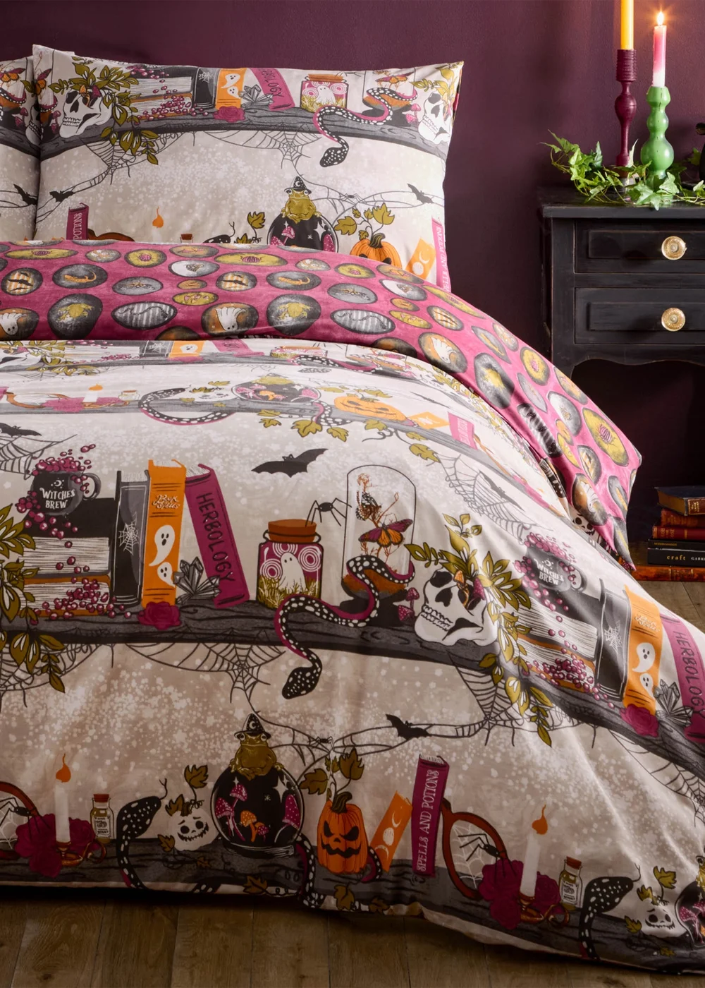 Furn Witchy Tales Printed Reversible Multicolour Duvet Set - Single Image 3