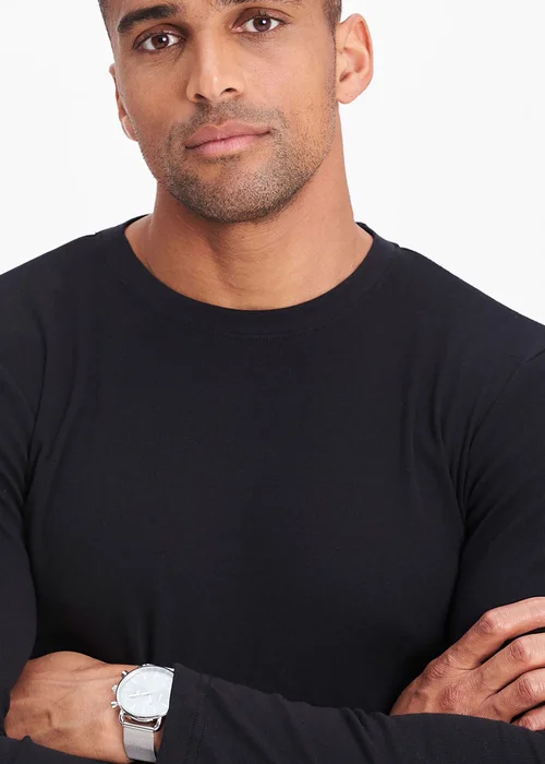 Cotton Traders Black Long Sleeve Crew Neck Base Layer - XS Image 3