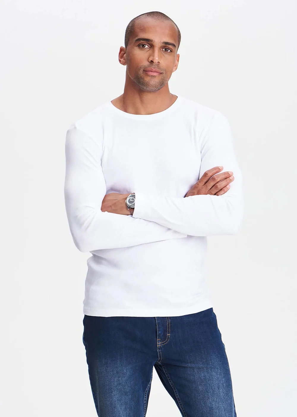 Cotton Traders White Long Sleeve Crew Neck Base Layer - L Image 1