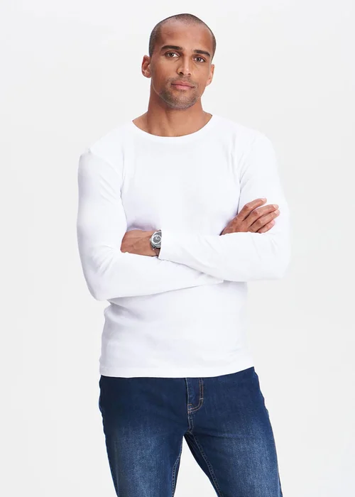 Cotton Traders White Long Sleeve Crew Neck Base Layer - L Image 1