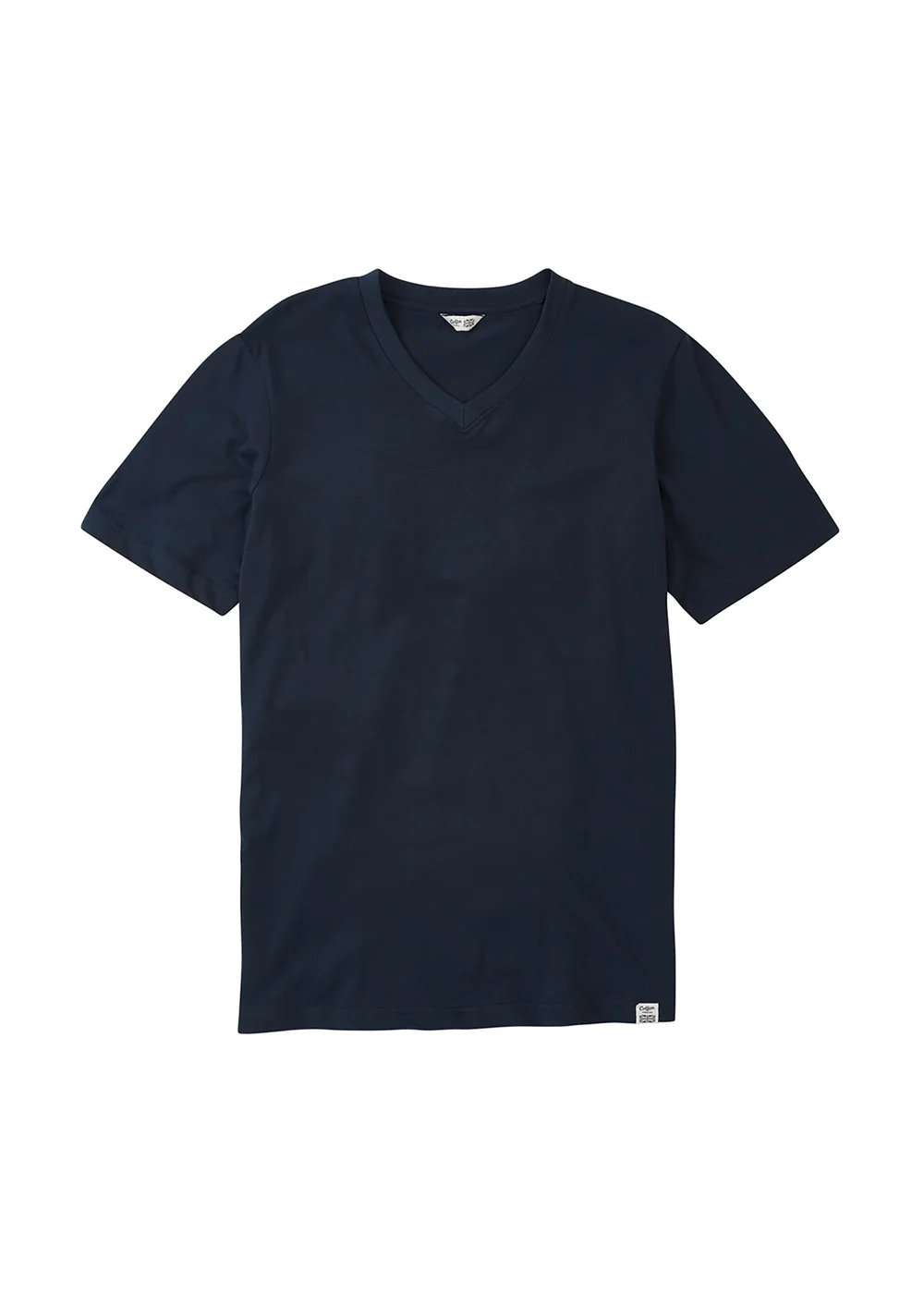 Cotton Traders Navy V-Neck T-Shirt - M Image 1