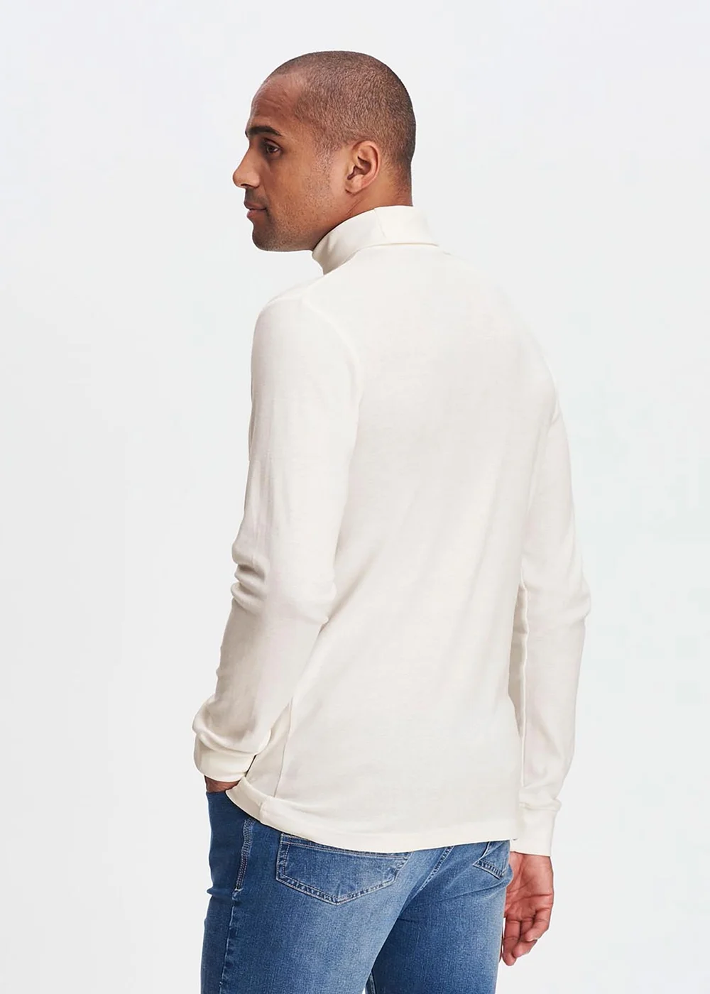 Cotton Traders Cream Long Sleeve Roll Neck Top - XS Image 3