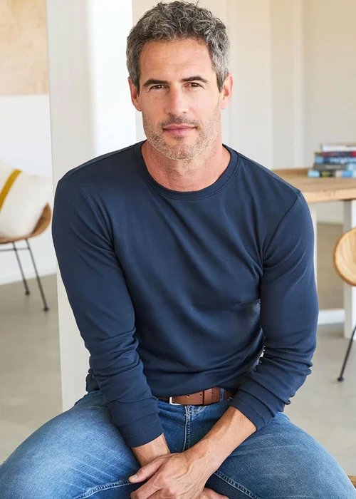 Cotton Traders Navy Long Sleeve Crew Neck Base Layer - XS Image 1