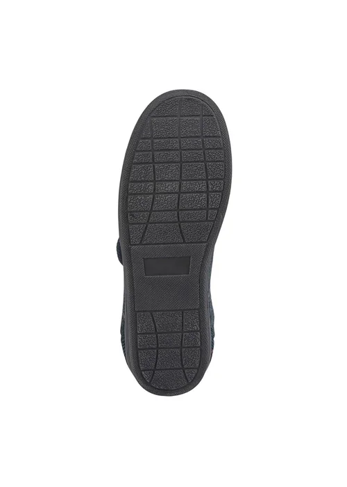 Cotton Traders Navy Adjustable Check Slippers - 11 Image 3