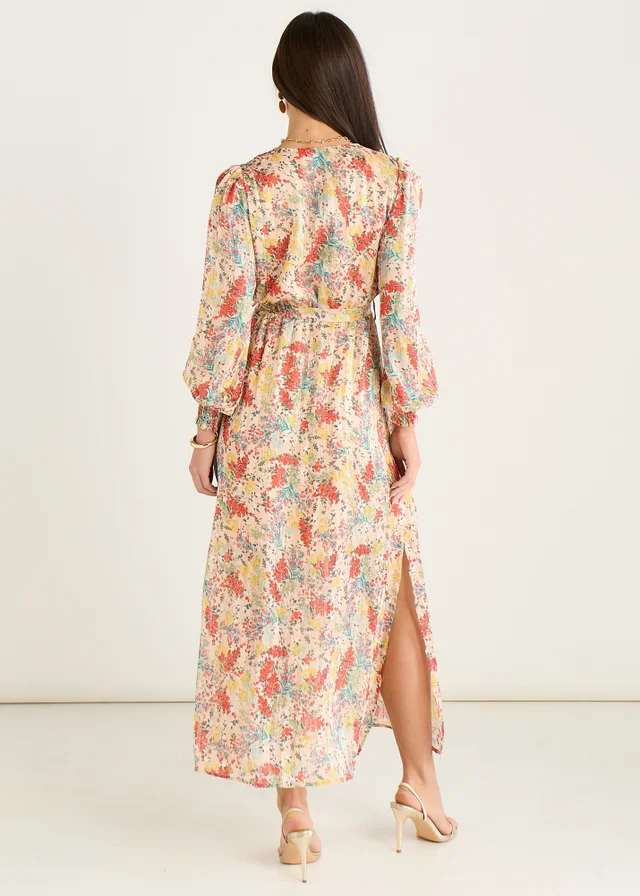 Gini London Multi Jacquard Chiffon Midi Dress