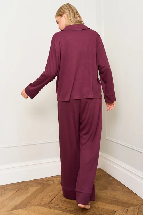 JimJam Burgundy Traditional Pyjama Set - S Image 3
