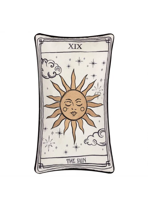 Furn Celestial Stories Embroidered Velvet Linen Cushion - 30 x 50cm Image 2