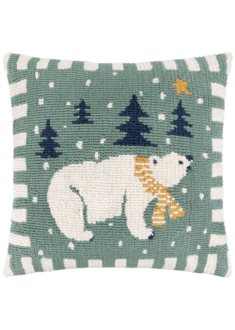 Furn Polar Bear Tufted Frosty Blue Cushion - 45cm x 45cm Image 2