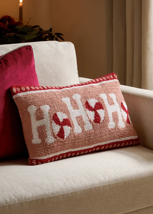 Furn Candy Ho Ho Ho Tufted Pink Cushion - 30 x 50cm Image 1