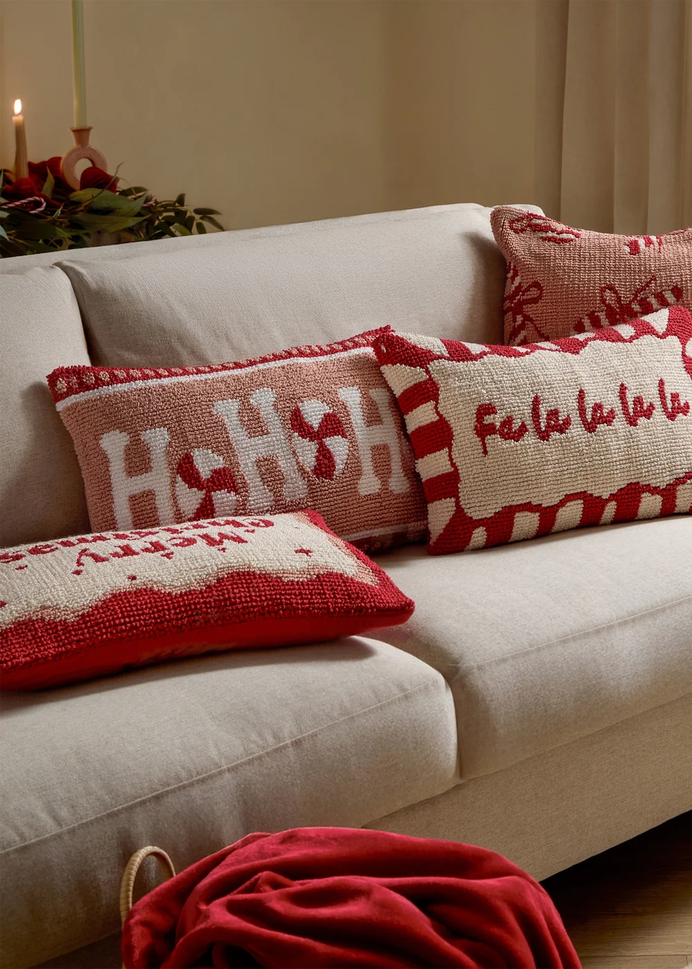 Furn Candy Ho Ho Ho Tufted Pink Cushion - 30 x 50cm Image 6