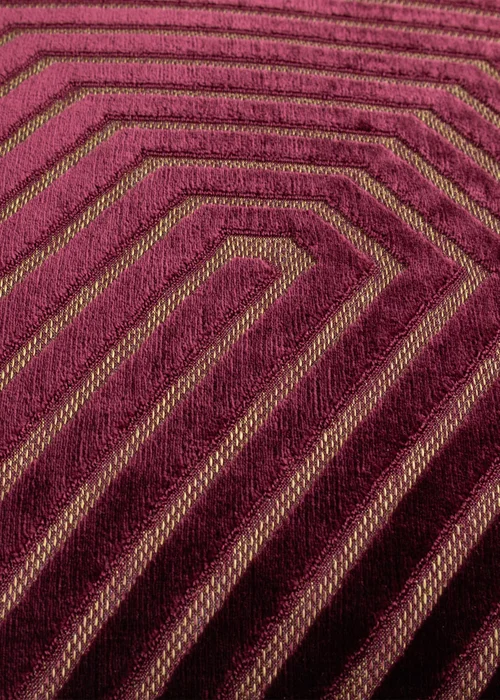 Paoletti Evoke Cut Velvet Burgundy Cushion - 55 x 55cm Image 4