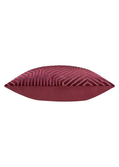 Paoletti Evoke Cut Velvet Burgundy Cushion - 55 x 55cm Image 3