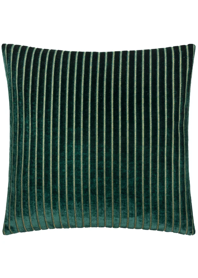 Paoletti Savoy Stripe Velvet Emerald Cushion