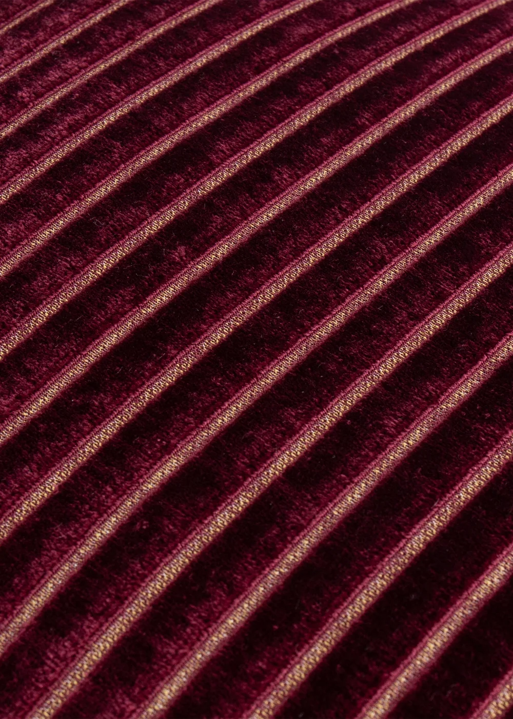 Paoletti Savoy Stripe Velvet Burgundy Cushion - 50cm x 50cm Image 4