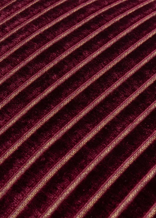 Paoletti Savoy Stripe Velvet Burgundy Cushion - 50cm x 50cm Image 4