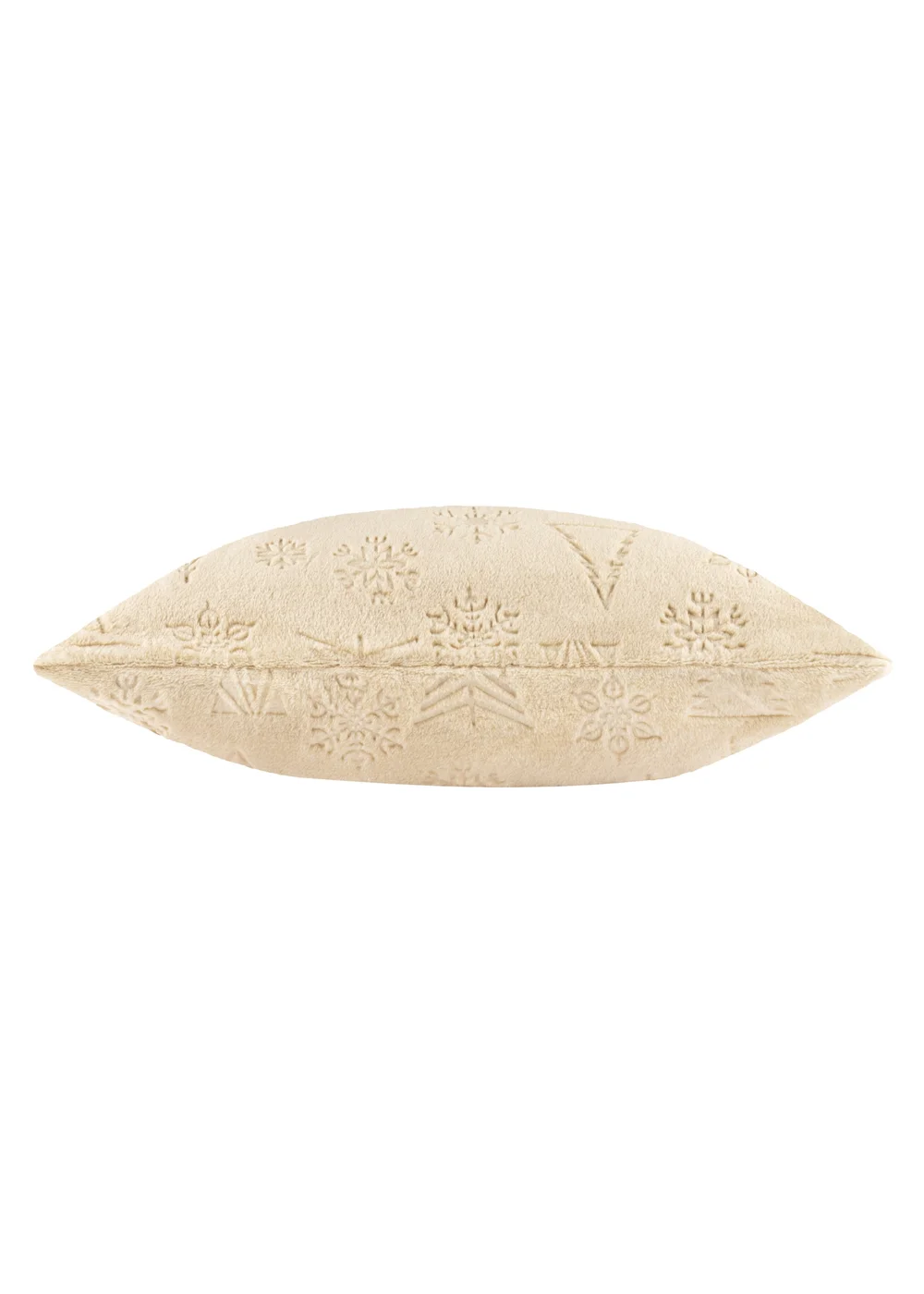 Furn Festive Time Embossed Fleece Natural Cushion - 50cm x 50cm Image 2