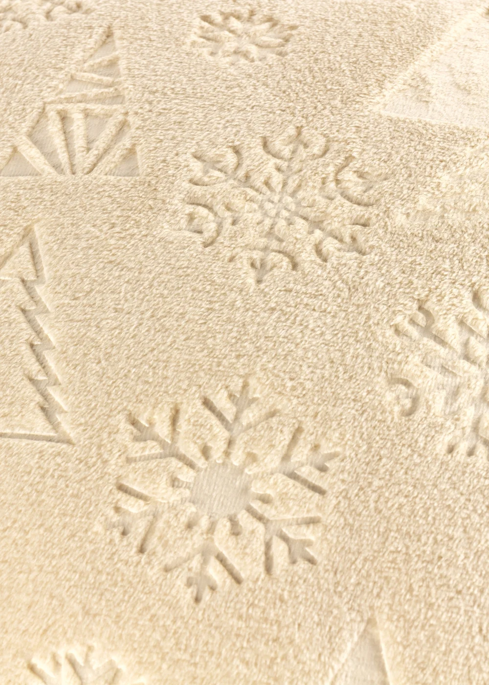 Furn Festive Time Embossed Fleece Natural Cushion - 50cm x 50cm Image 3