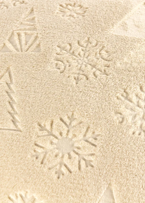 Furn Festive Time Embossed Fleece Natural Cushion - 50cm x 50cm Image 3