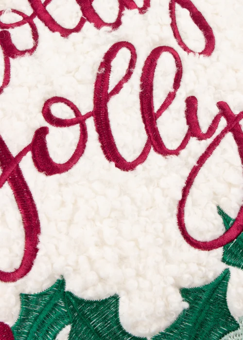 Furn Holly Wreath Embroidered Multi Cushion - 45cm x 45cm Image 5