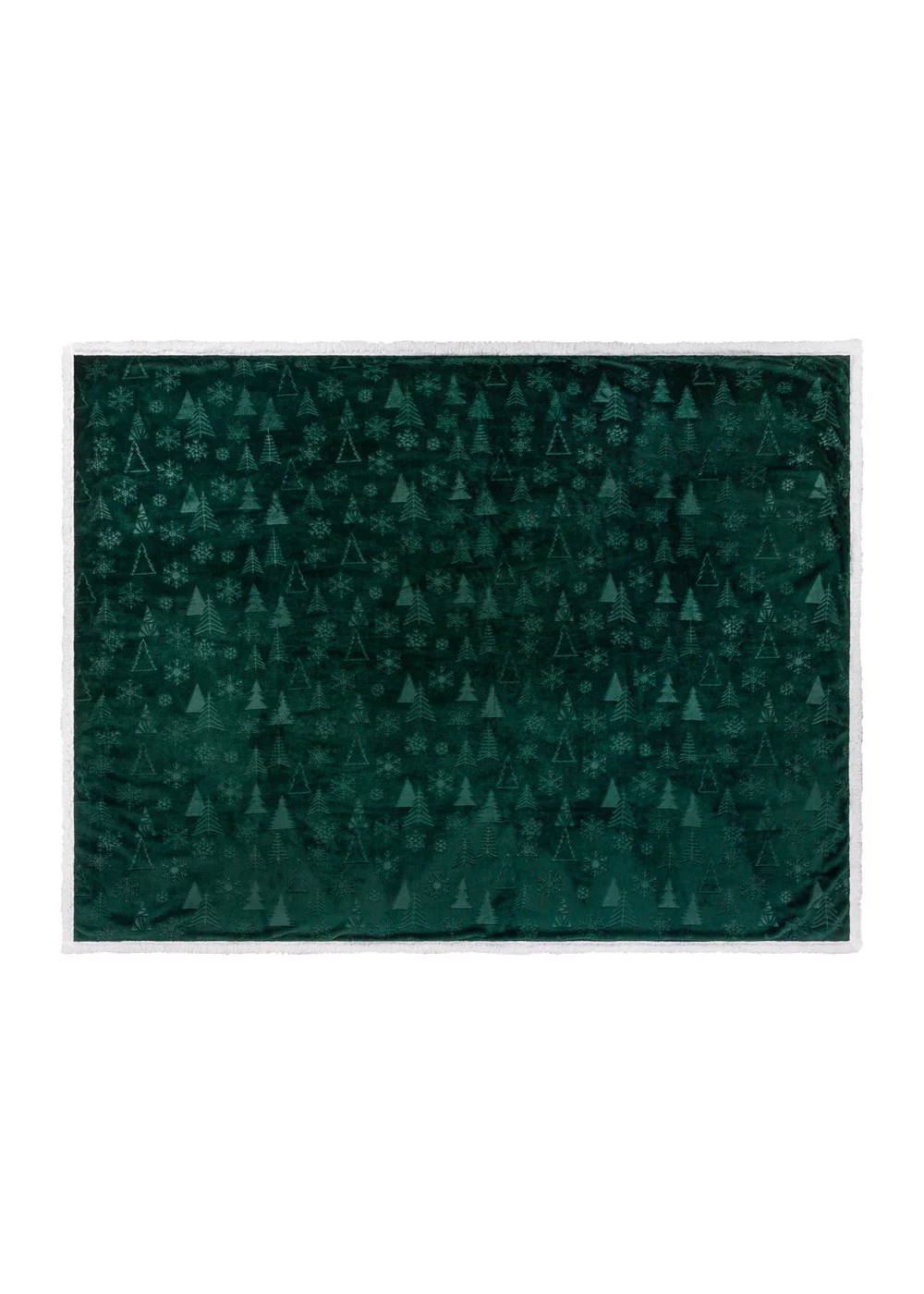 Furn Festive Time Sherpa Fleece Embossed Emerald Throw - 140cm x 180cm Image 3