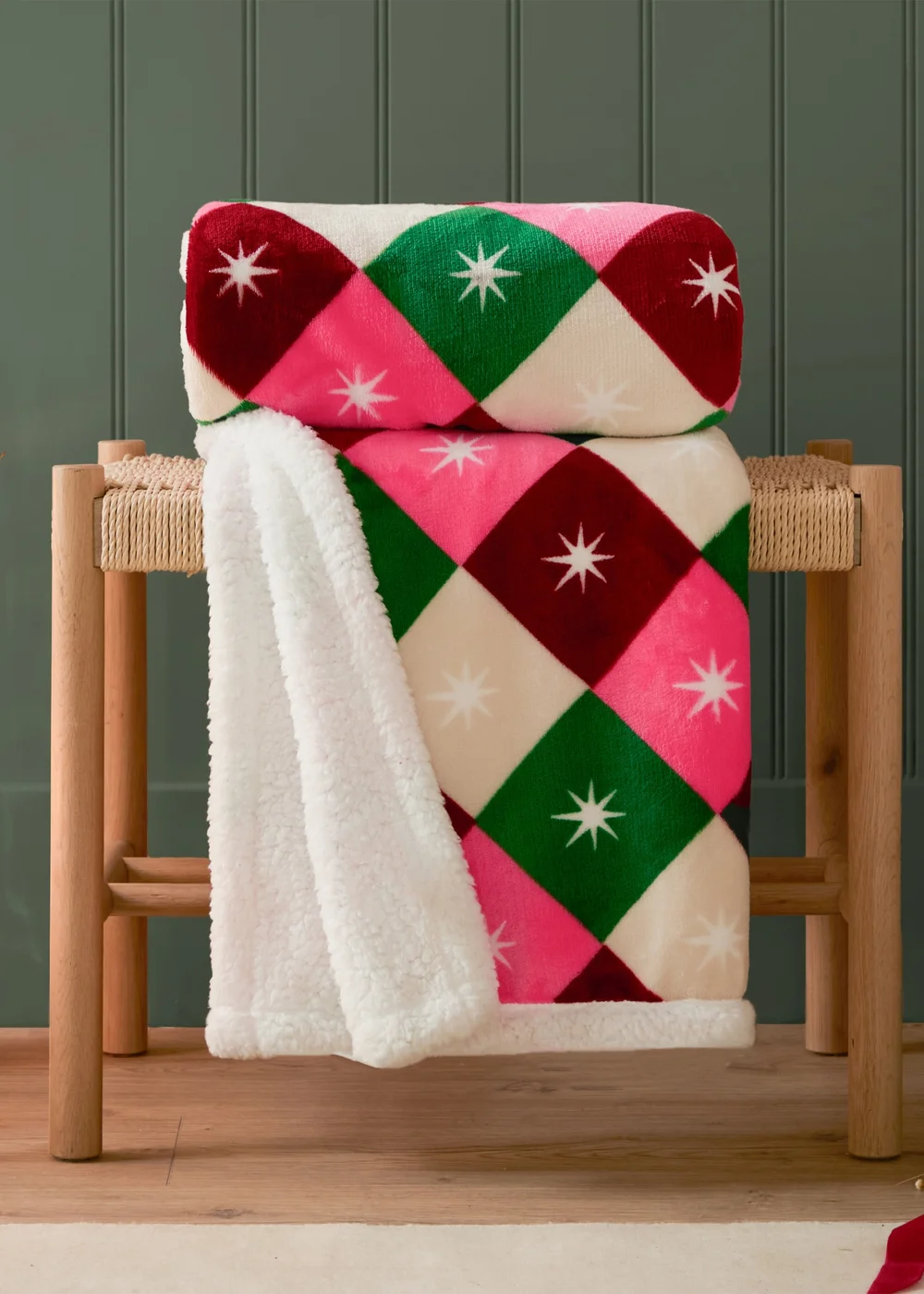 Furn Star Sherpa Fleece Multi Throw - 140cm x 180cm Image 1