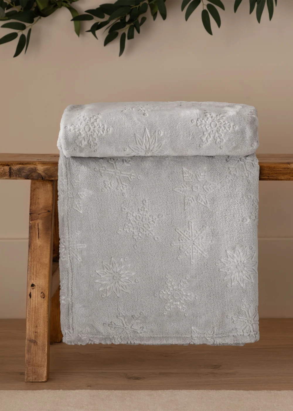 Furn Snowflakes Soft Flannel Fleece Grey Throw - 140cm x 180cm Image 1