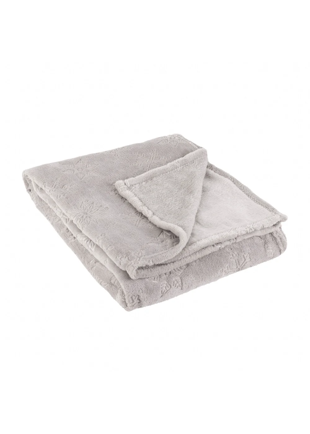 Furn Snowflakes Soft Flannel Fleece Grey Throw - 140cm x 180cm Image 3