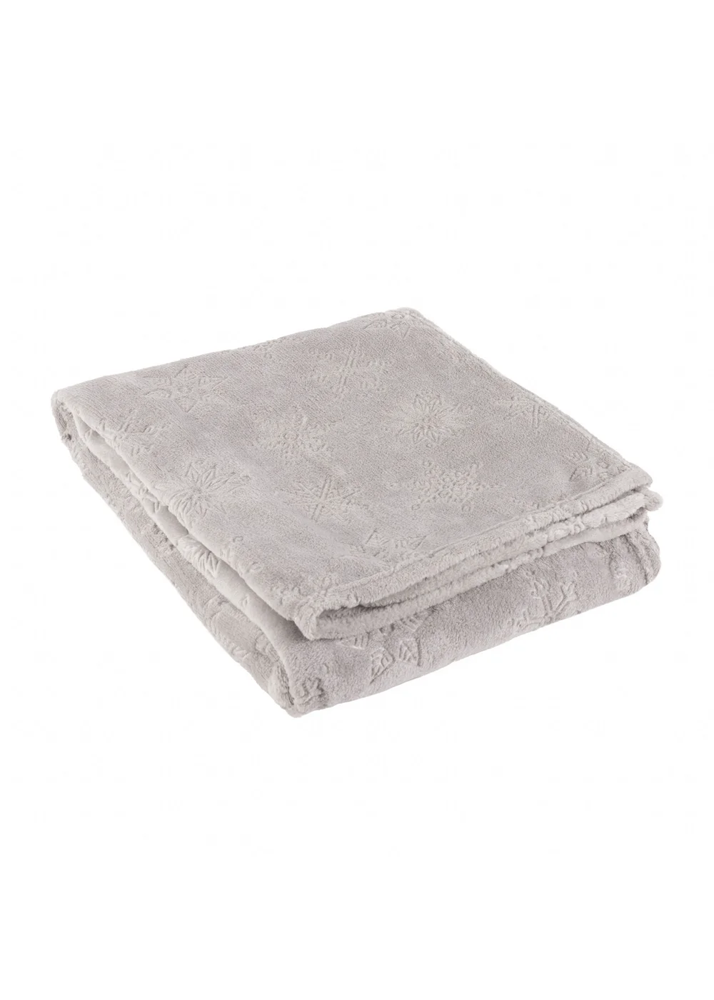 Furn Snowflakes Soft Flannel Fleece Grey Throw - 140cm x 180cm Image 2