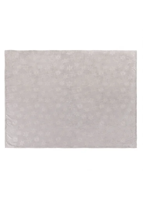 Furn Snowflakes Soft Flannel Fleece Grey Throw - 140cm x 180cm Image 4