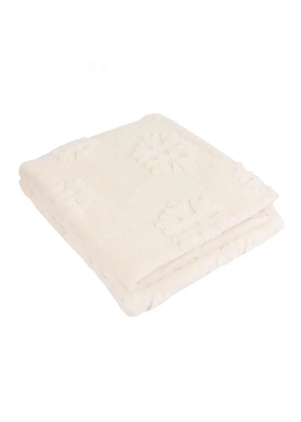 Furn Snowflakes Faux Fur Snow White Throw - 200cm Image 2