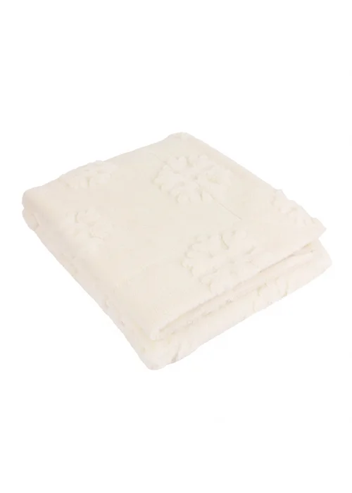 Furn Snowflakes Faux Fur Snow White Throw - 200cm Image 2