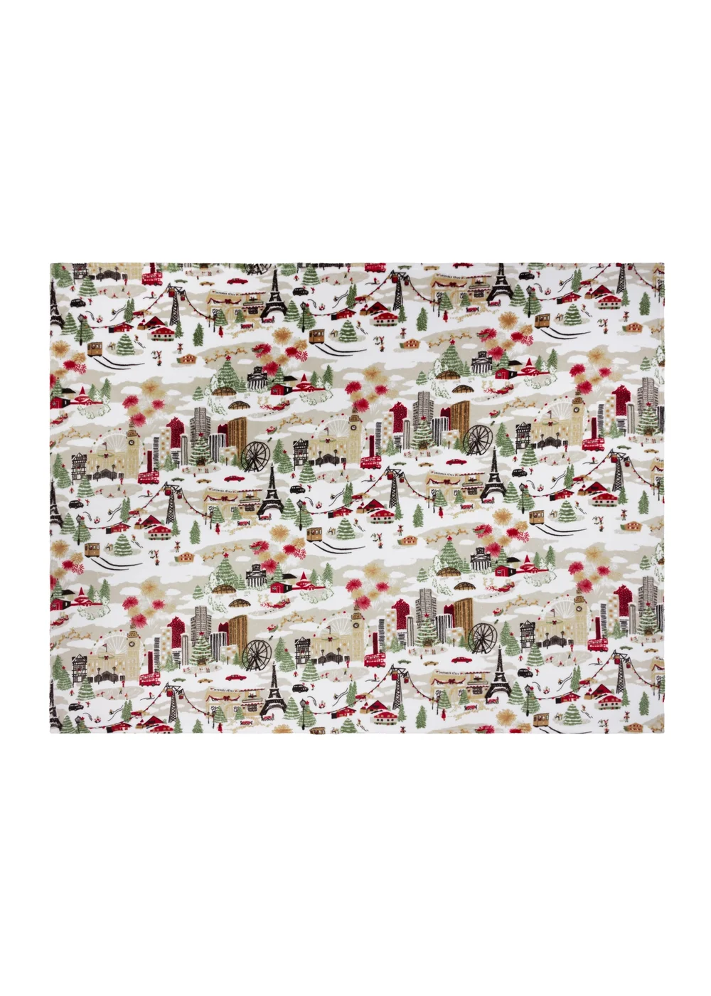 Furn Joy To All Printed Fleece Cream Throw - 140cm x 180cm Image 3