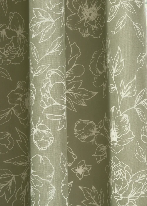 Wylder Nature Bella Floral Lined Sage Eyelet Curtain Pair - 46W X 54D (117x137cm Image 5