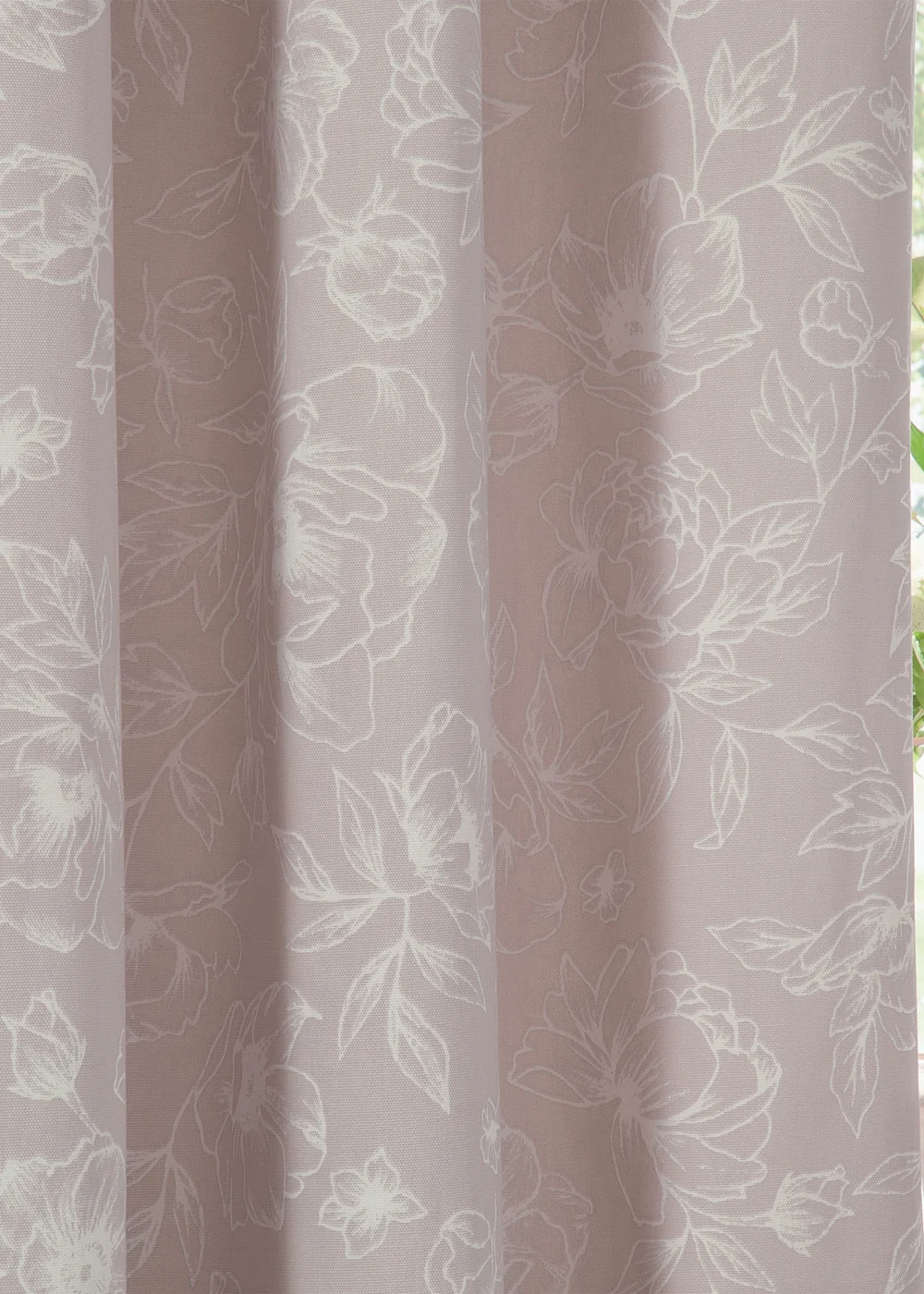 Wylder Nature Bella Floral Lined Natural Eyelet Curtain Pair - 46W X 54D (117x137cm Image 5
