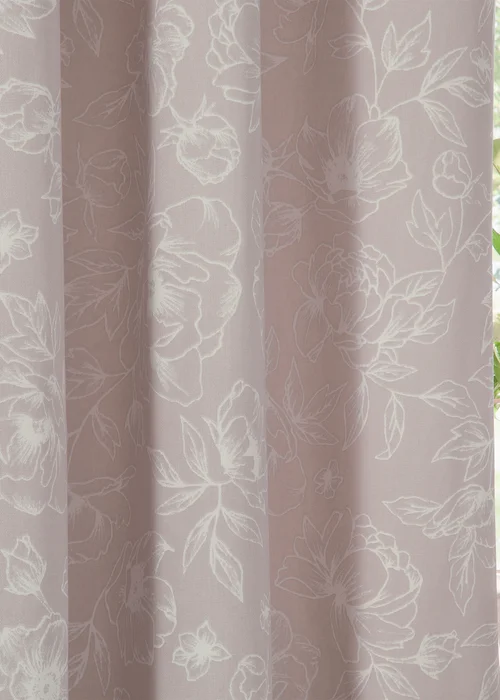Wylder Nature Bella Floral Lined Natural Eyelet Curtain Pair - 46W X 54D (117x137cm Image 5