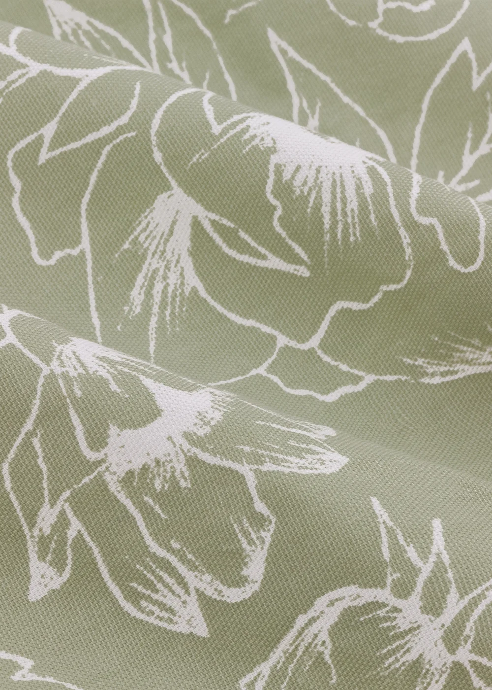Wylder Nature Bella Floral Lined Sage Pencil Pleat Curtain Pair - 66W X 54D (168x137cm) Image 6