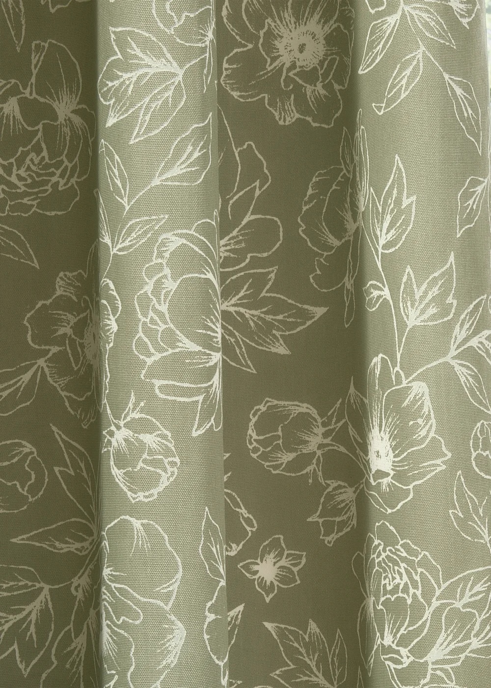 Wylder Nature Bella Floral Lined Sage Pencil Pleat Curtain Pair - 66W X 54D (168x137cm) Image 5