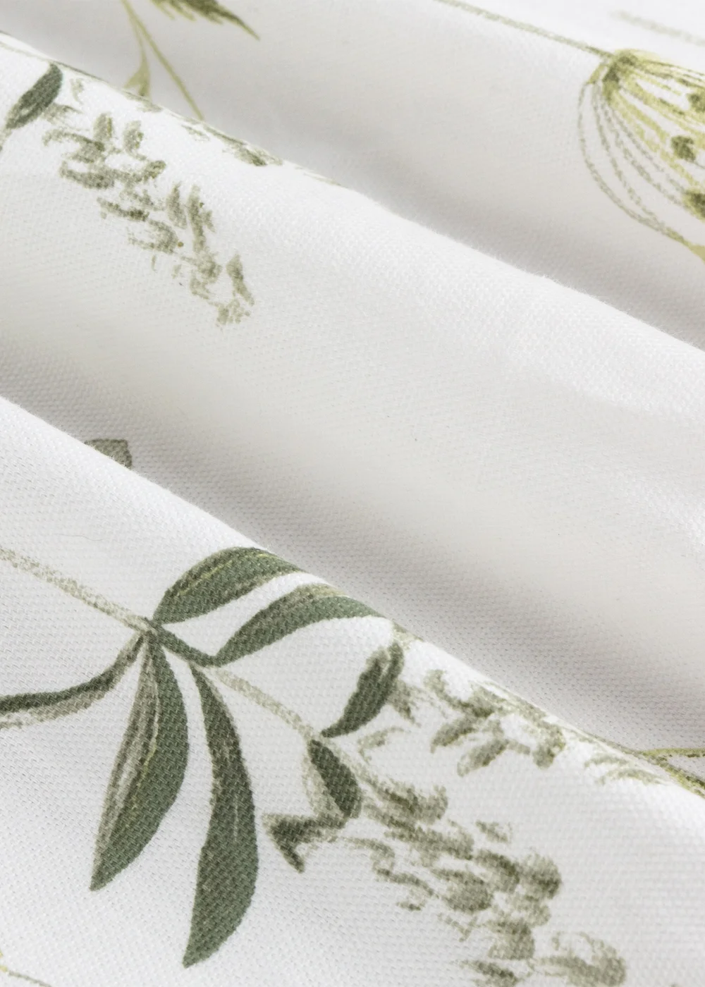 Wylder Nature Meadow 100% Cotton Lined White Pencil Pleat Curtain Pair - 66W X 54D (168x137cm) Image 6