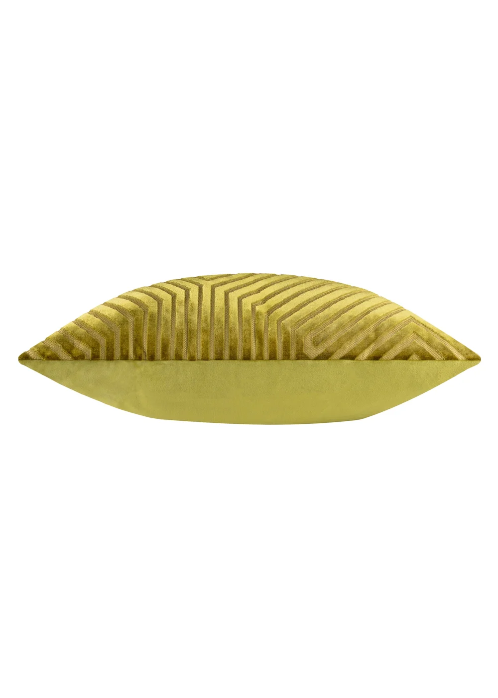 Paoletti Evoke Cut Velvet Olive Cushion - 55 x 55cm Image 3