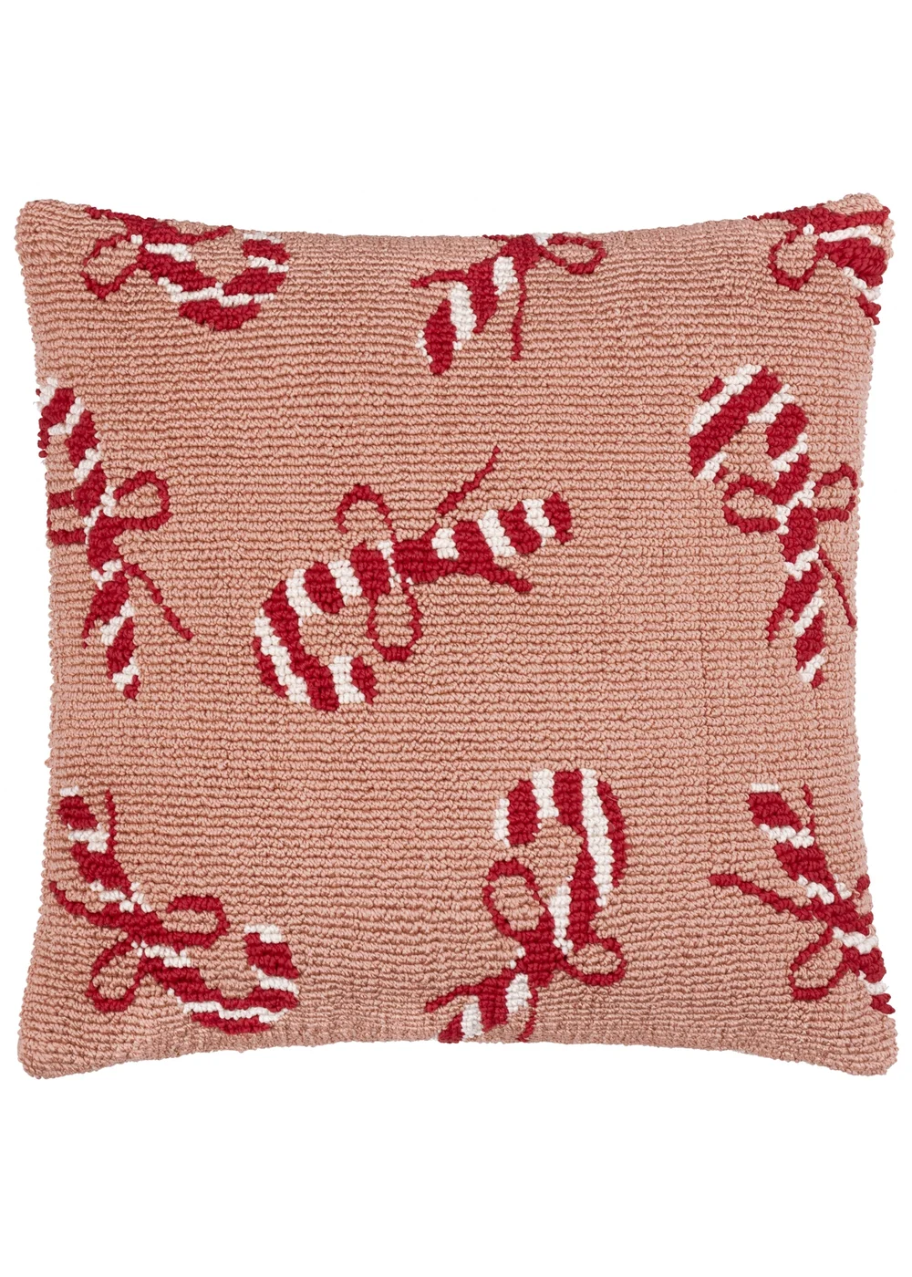 Furn Candy Canes Tufted Pink/Red Cushion - 45cm x 45cm Image 3