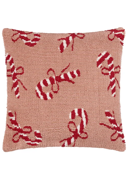 Furn Candy Canes Tufted Pink/Red Cushion - 45cm x 45cm Image 3